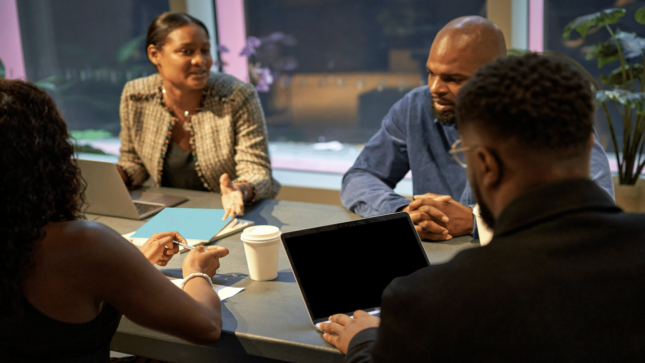 Colleagues at a business meeting 