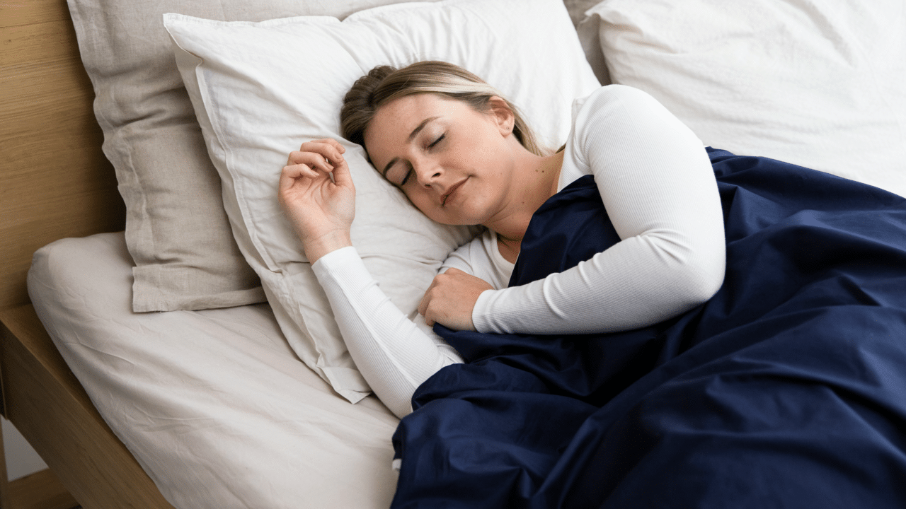 A woman sleeping at home