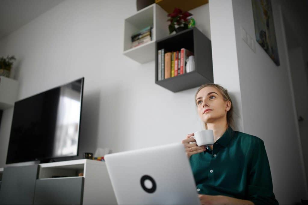 A woman thinking
