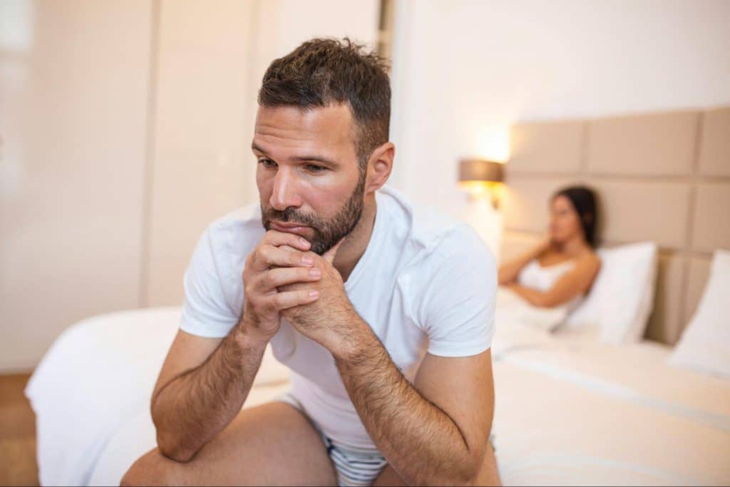 A man overthinking something
