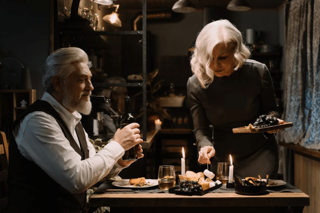A Couple Having a Romantic Dinner