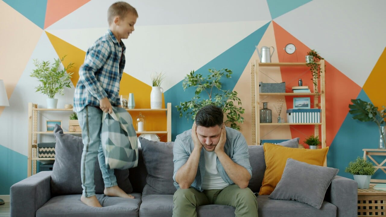 A father looking stressed