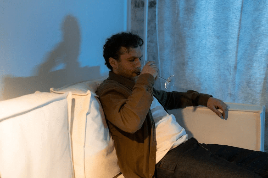 A Man Drinking Alcoholic Drink