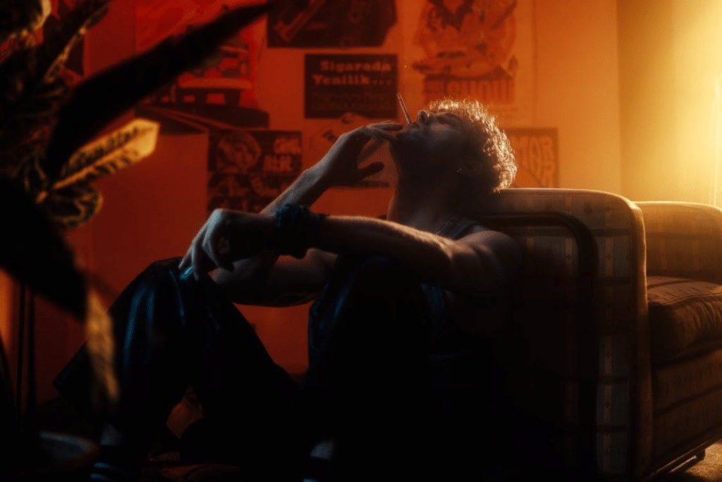 Moody Indoor Portrait of Man Relaxing