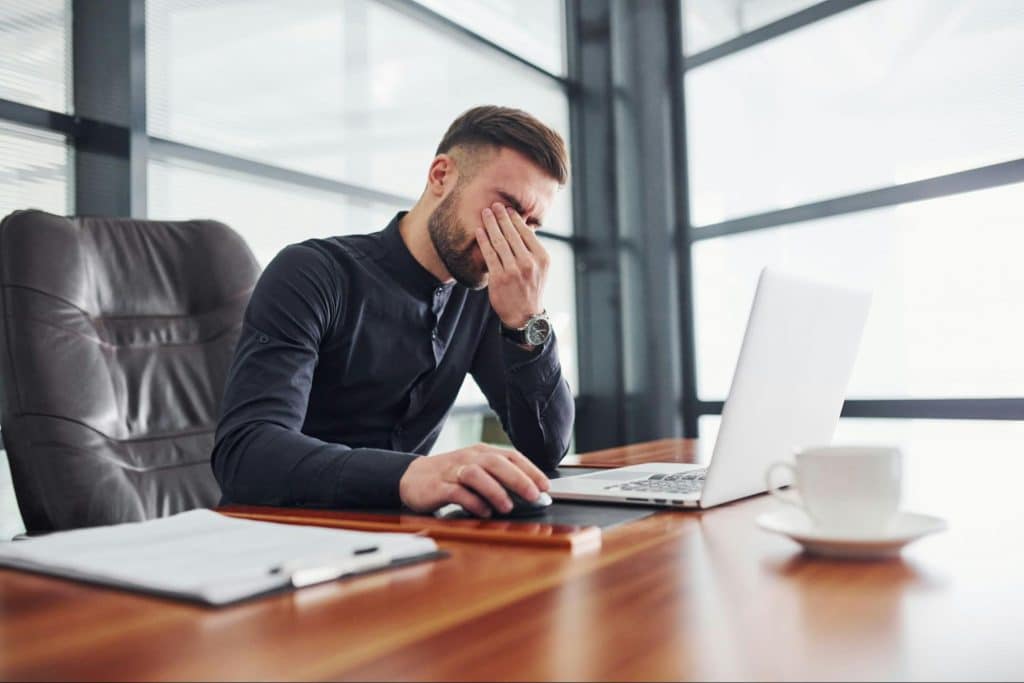 A man having a headache