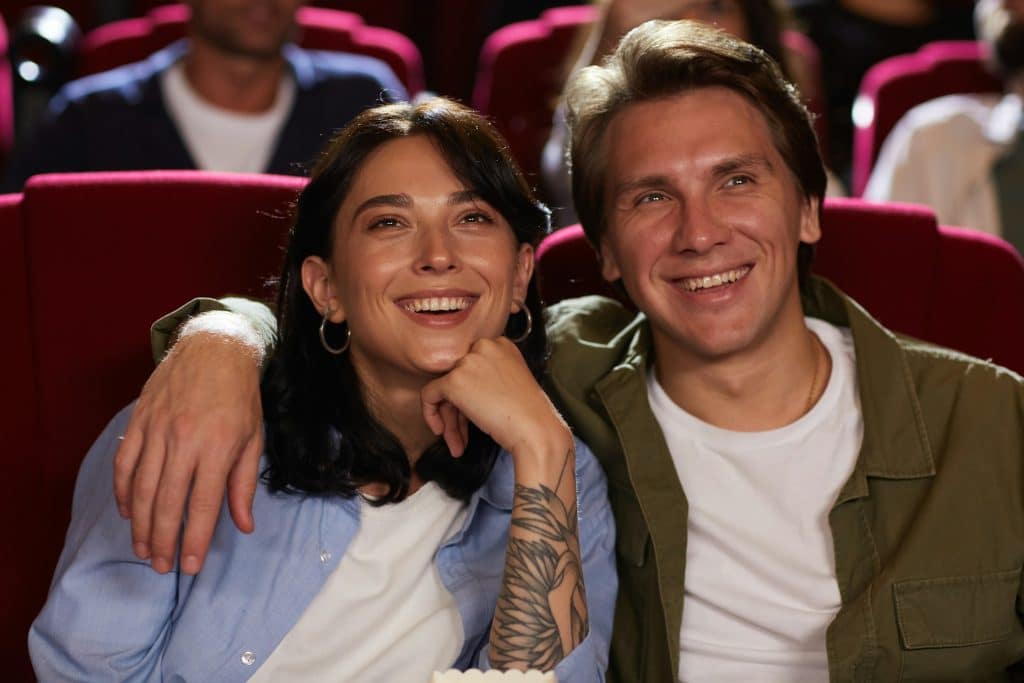 A couple in the cinema.