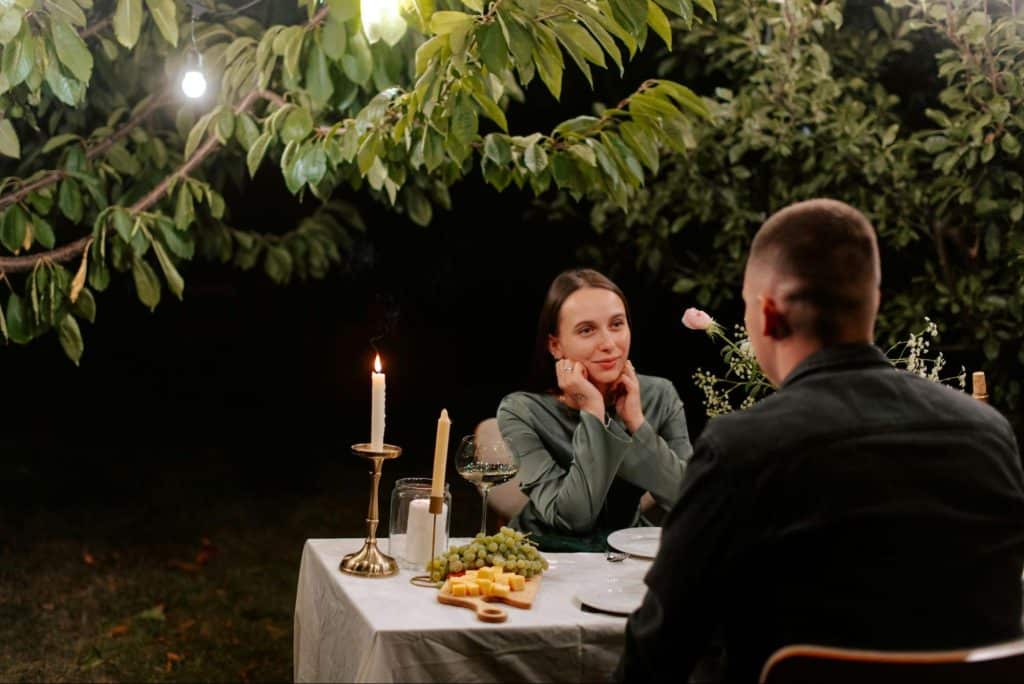A man and woman having a good time