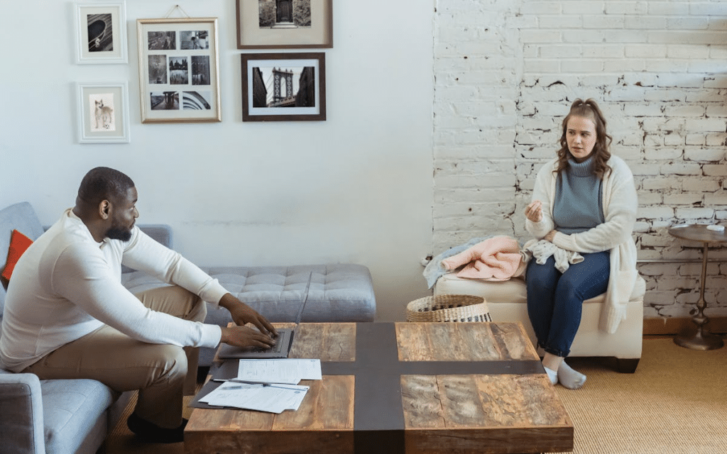 Couple having a conversation