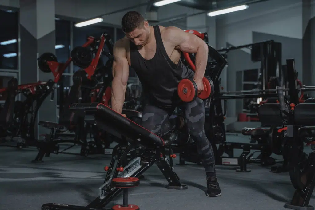 A man working out in the gym