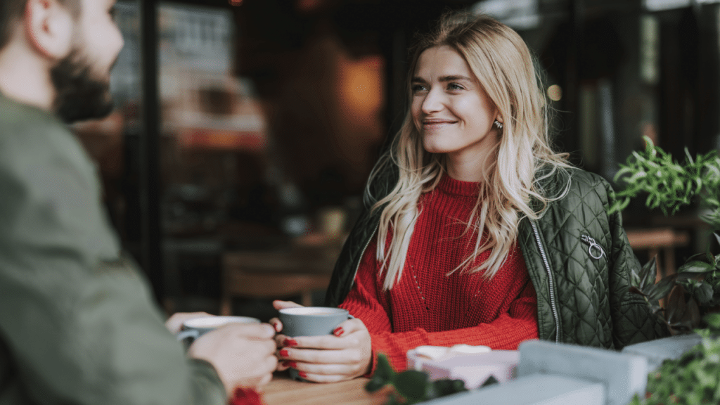 A couple on a first date