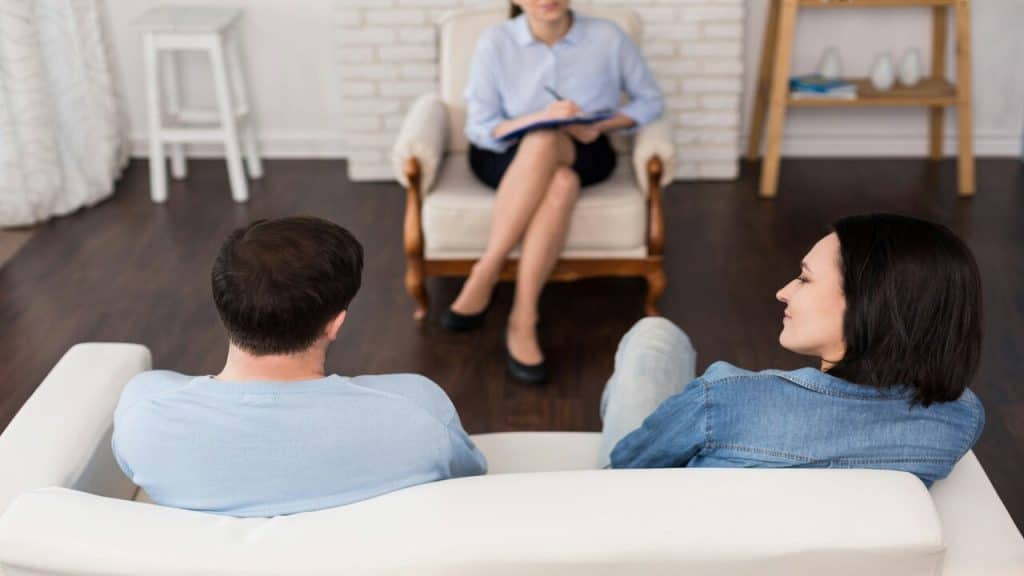 A couple in therapy together