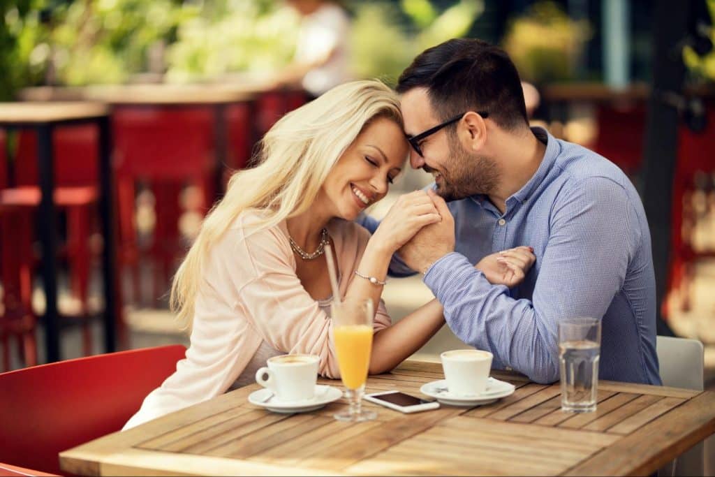 A man and woman having a coffee 