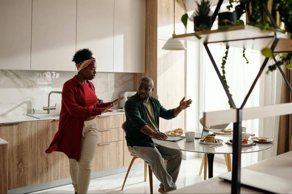A man and woman having a breakfast together