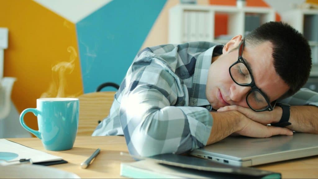 A man feeling tired