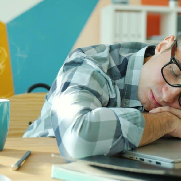 A man feeling tired