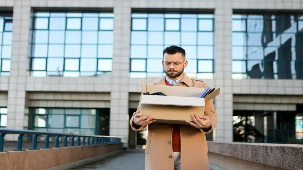 A man quitting his job