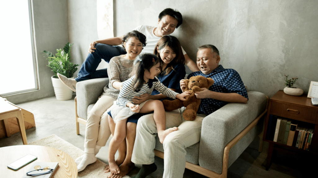 A man spending time with his family