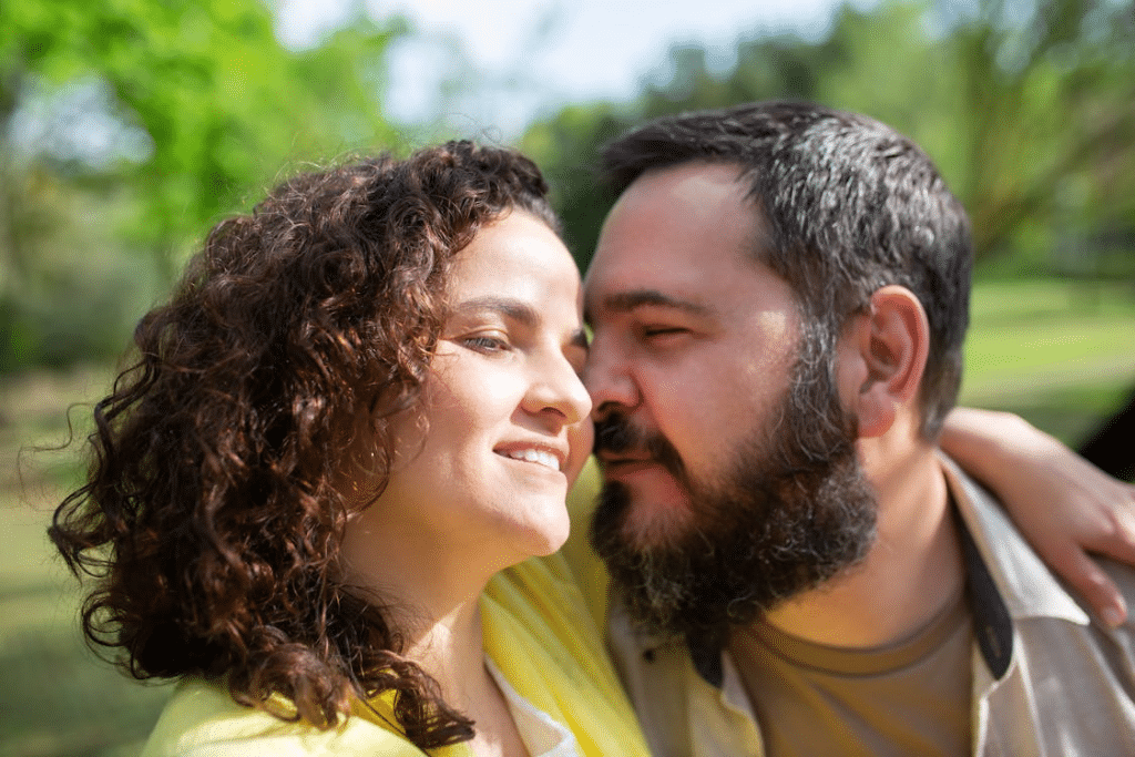 A sweet couple at the park