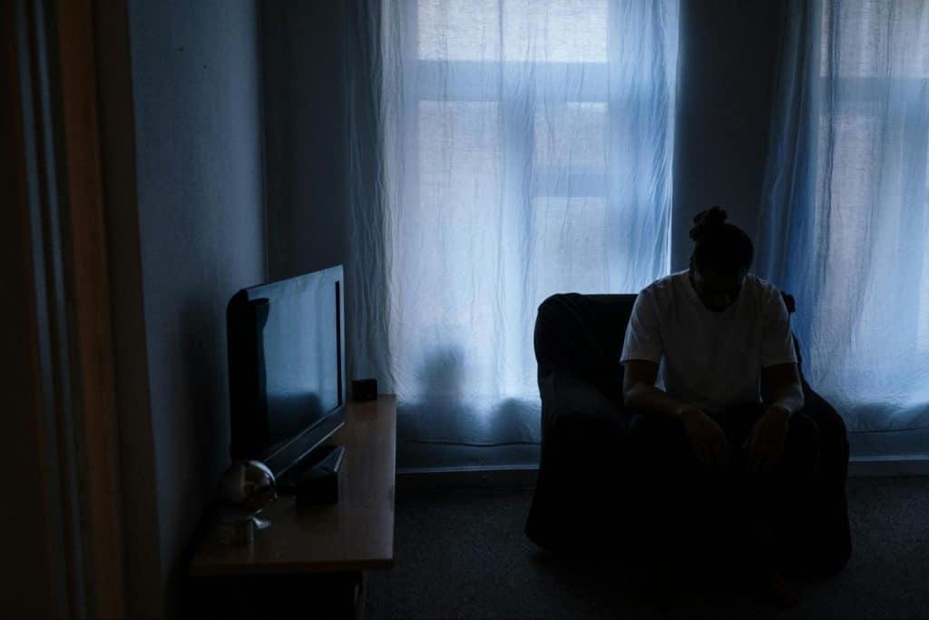 A man alone at the dark room