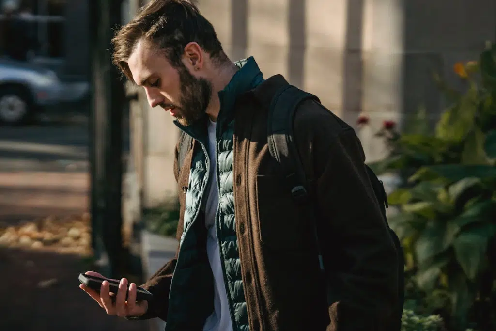 A man using a phone