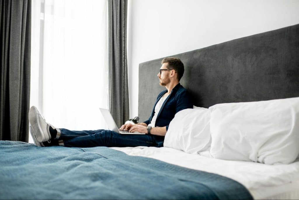 A man using a laptop