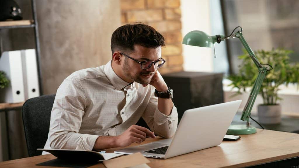 A man working in the office
