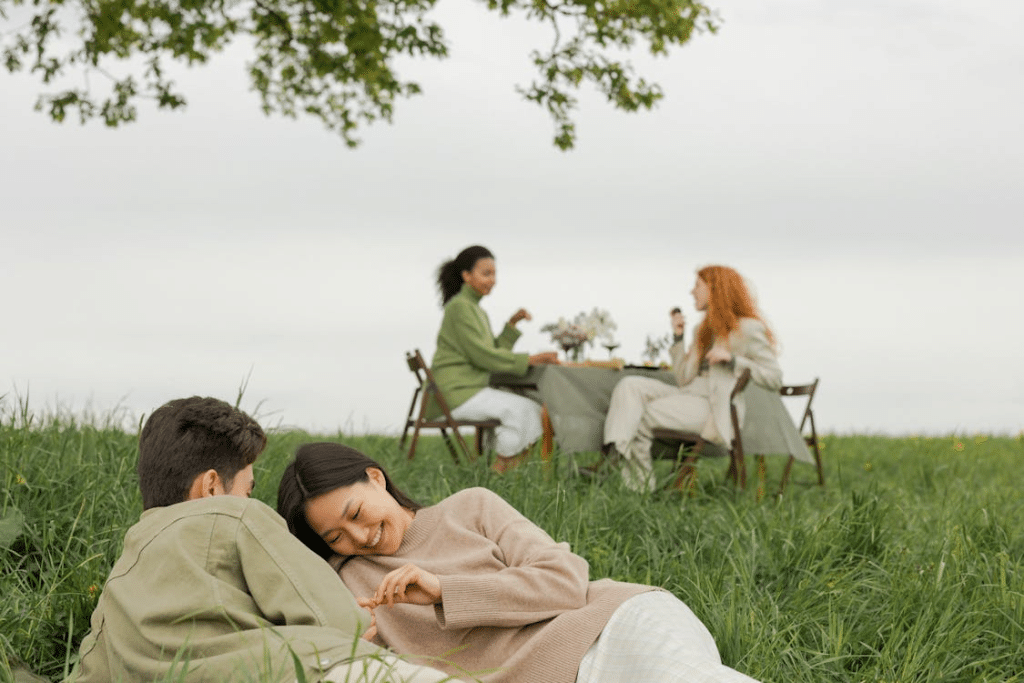 Couple Lying on the Grass