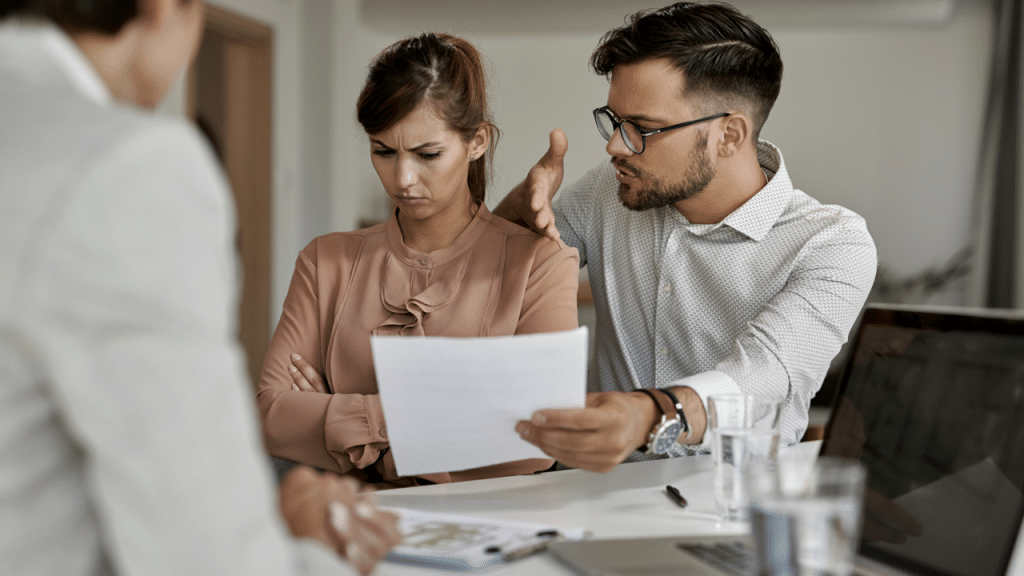 A man blaming his wife for something