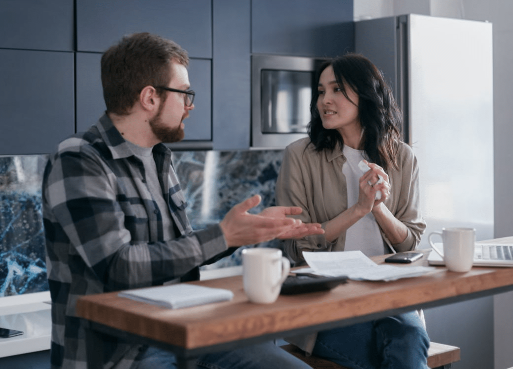 Couple arguing in the kitchen