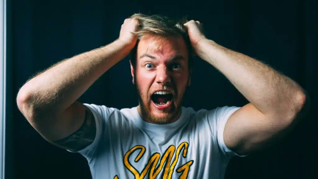 A man looking angry