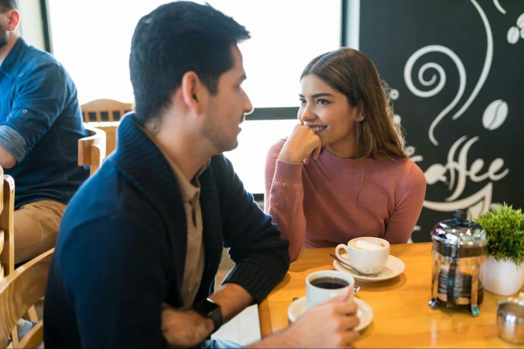 A man and woman at the cafe