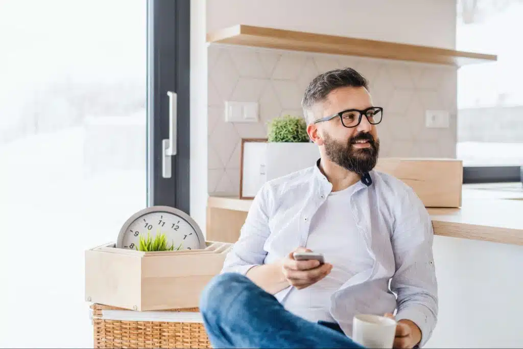 A man sitting alone