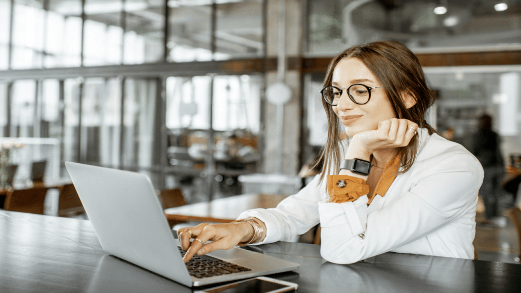 A woman working at the office