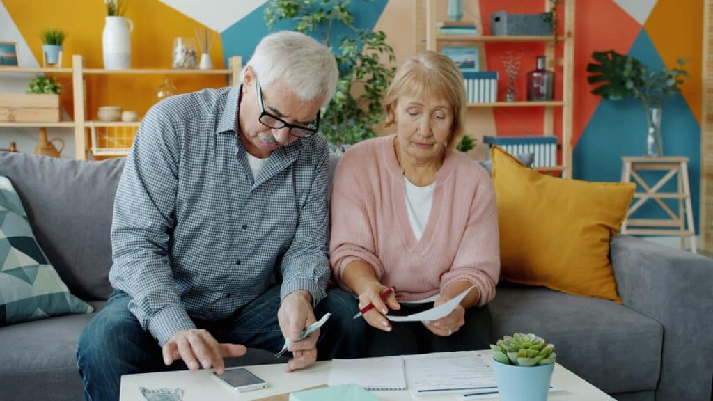 A couple doing their bills together