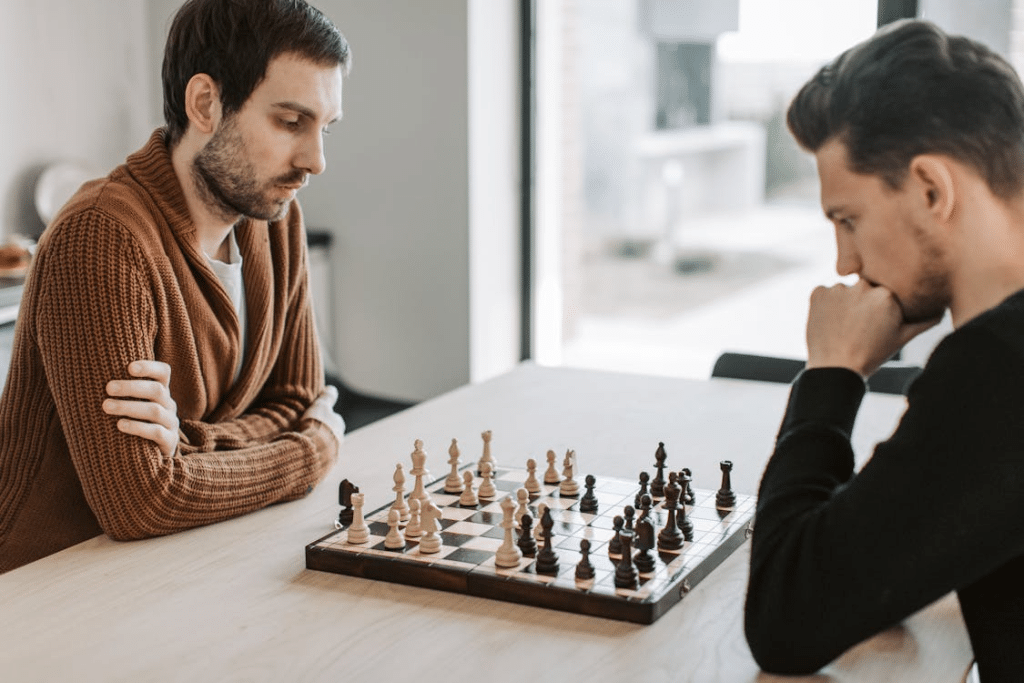 Men playing chess