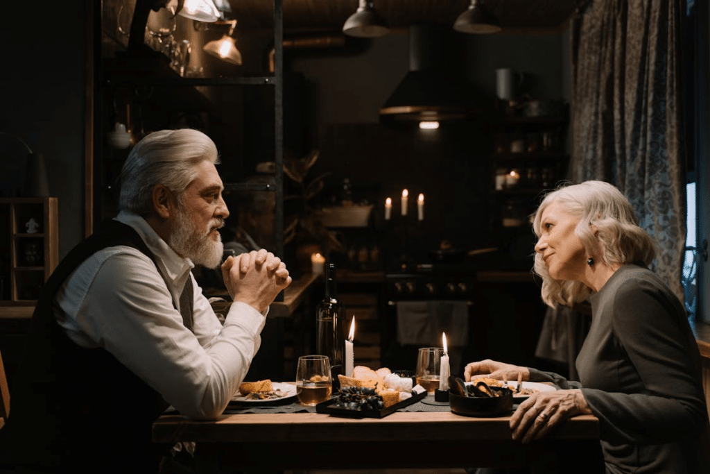 A couple having dinner