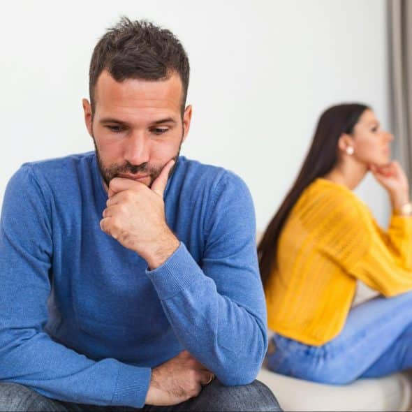 A man struggling emotionally