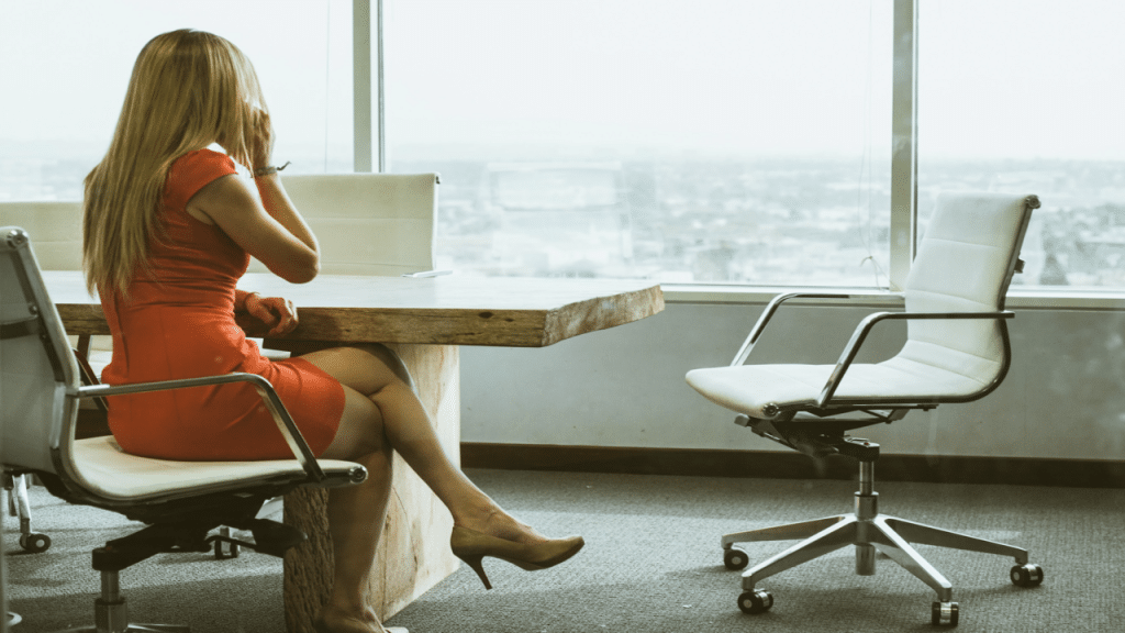 A woman in the office