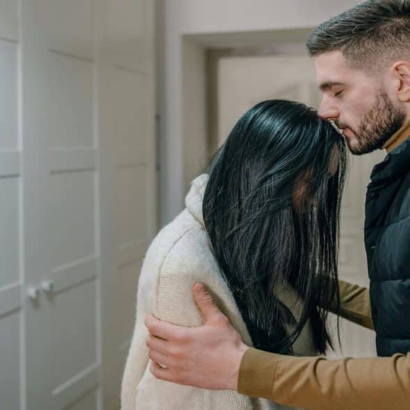 A couple reconciling after a fight
