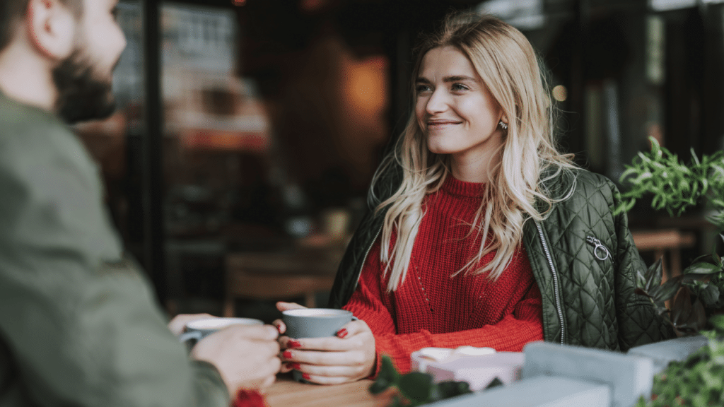 A couple on a coffee date