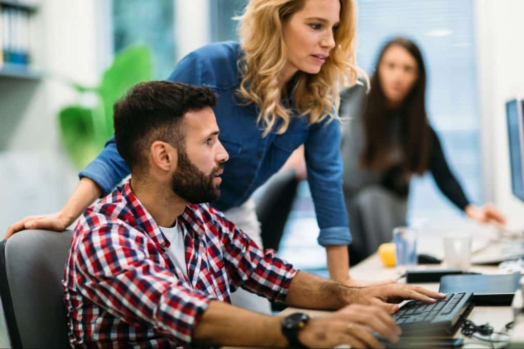 A man and woman at the office