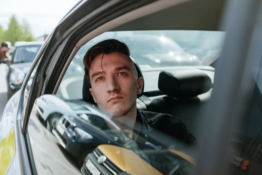 Man in a car