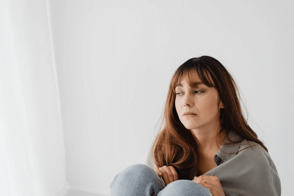 A sad woman