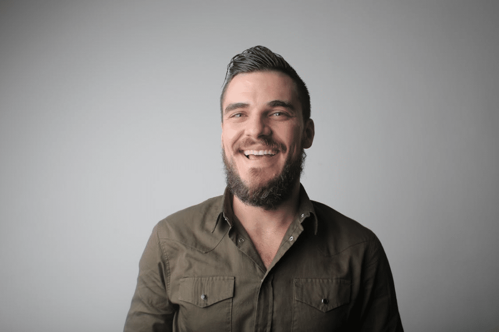 Man in Brown Button Up Shirt