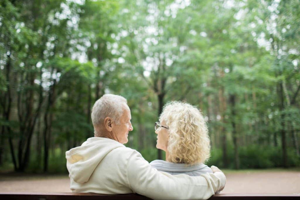 A couple looking at each other