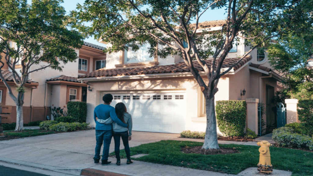 A couple looking at their dream home