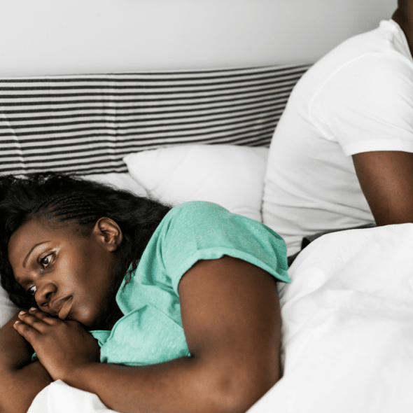 A couple fighting in the bedroom