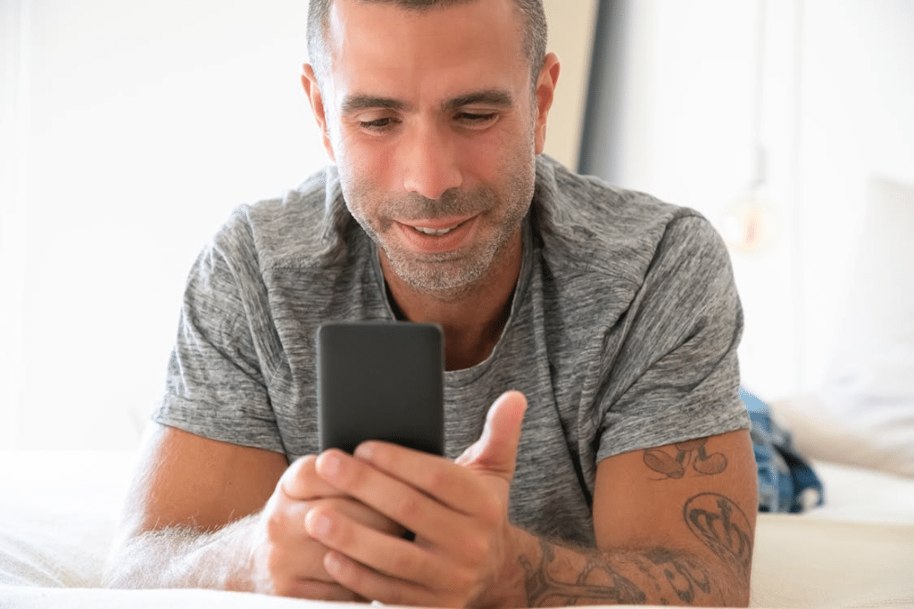 A man using his phone