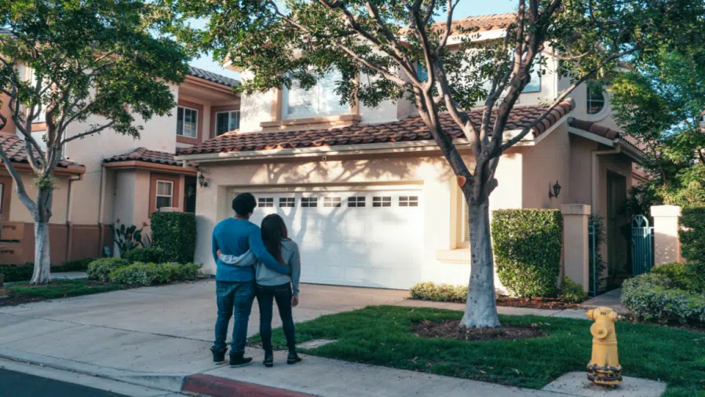 A couple looking at their dream home