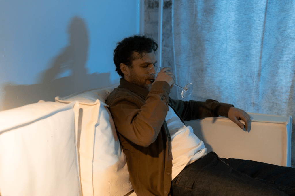 A Man Drinking Alcoholic Drink